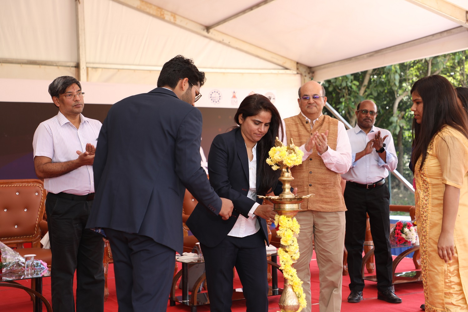 Ms. Pinki Singh, Gold Medalist – Team India, Lawn Bowling, at the 2022 Commonwealth Games, inaugurates Sangram at IIMB.