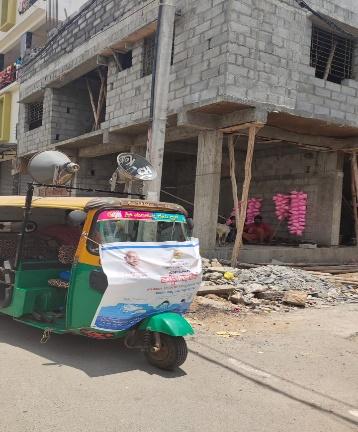Auto rickshaws for awareness programmes in labour colonies 