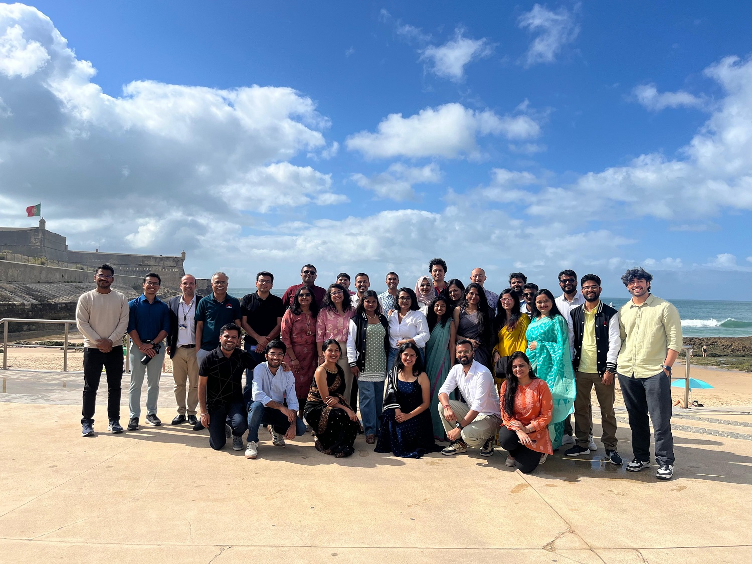 The batch of EPGP students, accompanied by Prof. Jayadev M., Finance & Accounting area, IIMB, during the international immersion at Nova School of Business & Economics (Nova SBE), Lisbon.