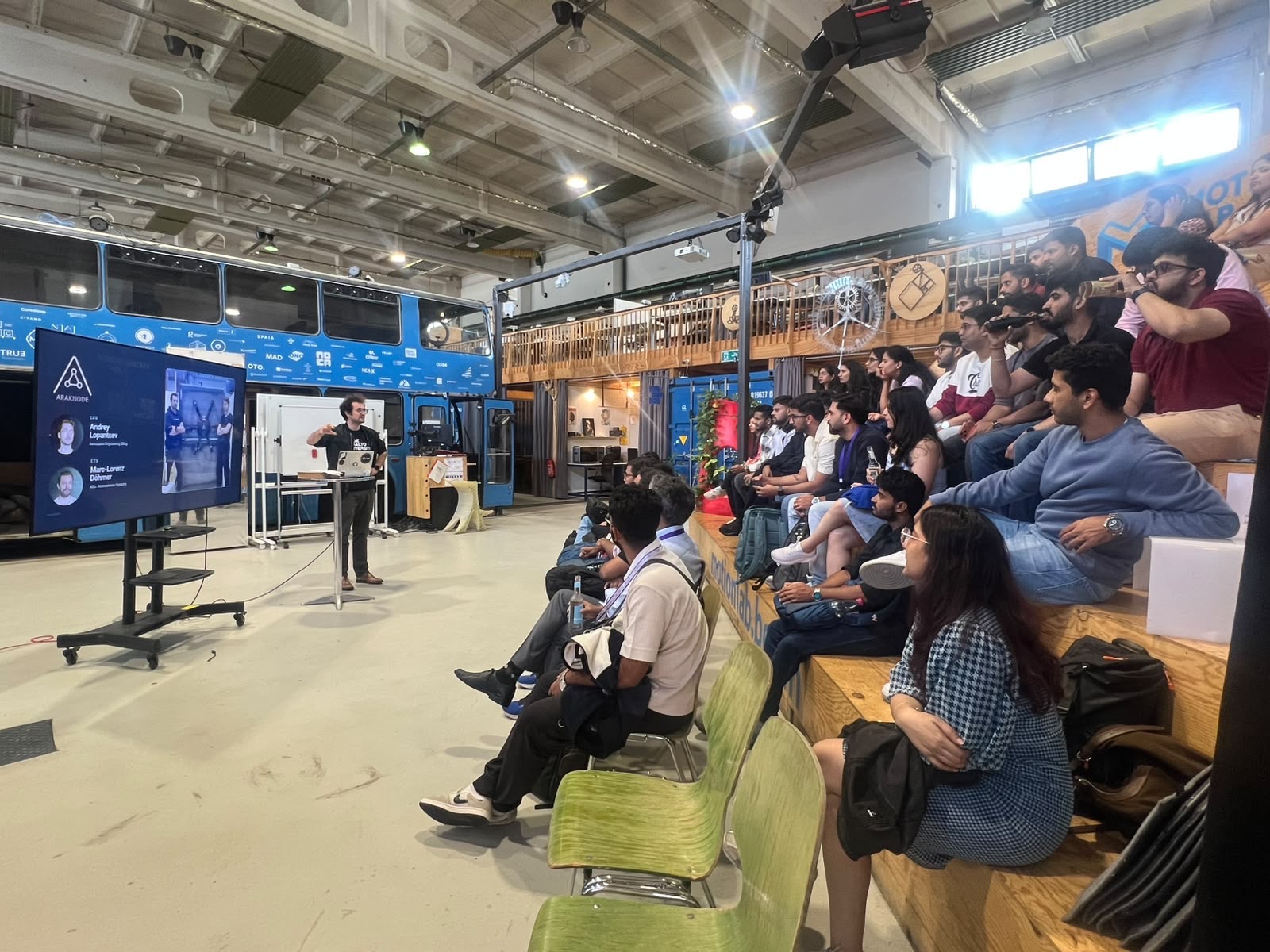 The cohort during a company visit to MotionLab.Berlin, Germany’s officially designated Deep Tech Hub and one of the largest hardware innovation spaces in Europe. 
